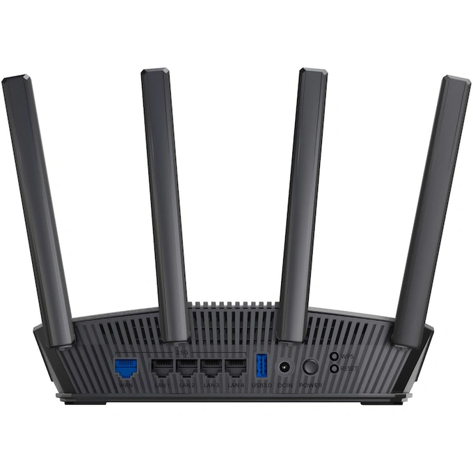 Router Gaming Wireless ASUS RT-BE82U, BE6500, Dual-Band, Quad-Core 2.0GHz CPU, 256MB/1GB Flash/RAM, 4K-QAM, MLO, 2.5G quad-port, Black - Imagine 4