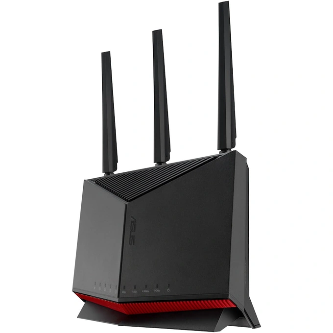 ASUS Router Gaming Wireless ASUS RT-BE86U, BE6800, Dual-Band, Quad-Core 2.6GHz CPU, 256MB/1GB Flash/RAM, 4K-QAM, MLO, 10G port, 2.5G quad-port, Black - IT-Fashion.ro
