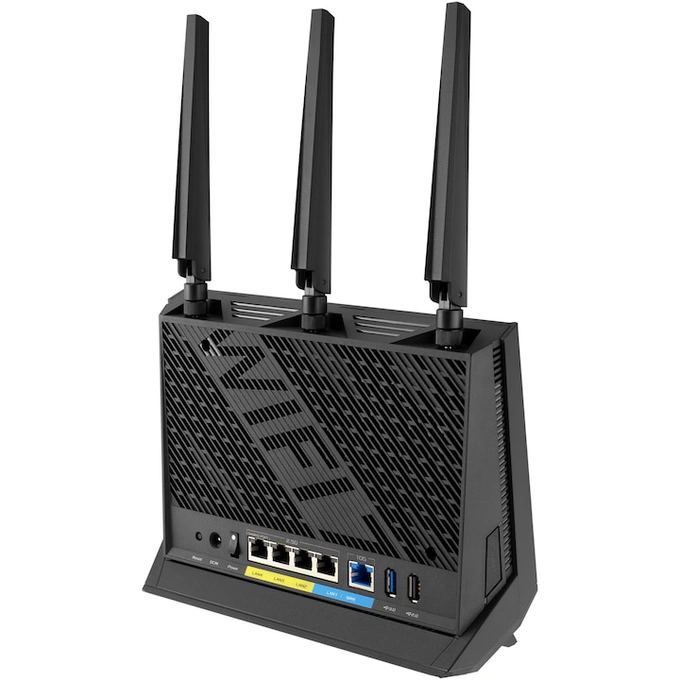 Router Gaming Wireless ASUS RT-BE86U, BE6800, Dual-Band, Quad-Core 2.6GHz CPU, 256MB/1GB Flash/RAM, 4K-QAM, MLO, 10G port, 2.5G quad-port, Black - Imagine 6