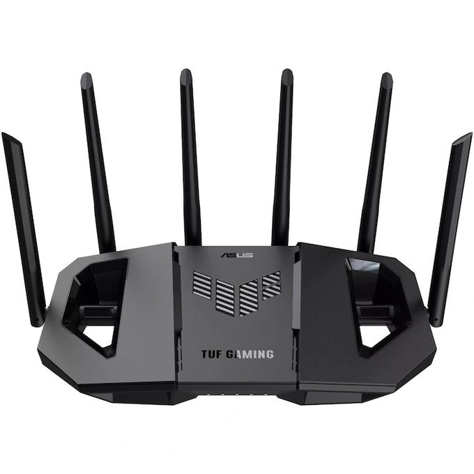 Router Gaming Wireless ASUS TUF Gaming BE9400, BE9400, Tri-Band, Quad-Core 1.5GHz CPU, 256MB/1GB Flash/RAM, 4K-QAM, MLO, 2.5G quad-port, Black - Imagine 1