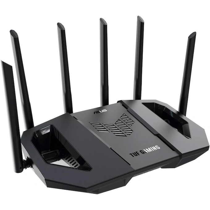 ASUS Router Gaming Wireless ASUS TUF Gaming BE9400, BE9400, Tri-Band, Quad-Core 1.5GHz CPU, 256MB/1GB Flash/RAM, 4K-QAM, MLO, 2.5G quad-port, Black - IT-Fashion.ro
