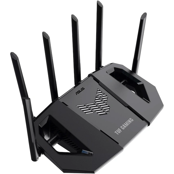 Router Gaming Wireless ASUS TUF Gaming BE9400, BE9400, Tri-Band, Quad-Core 1.5GHz CPU, 256MB/1GB Flash/RAM, 4K-QAM, MLO, 2.5G quad-port, Black - Imagine 5