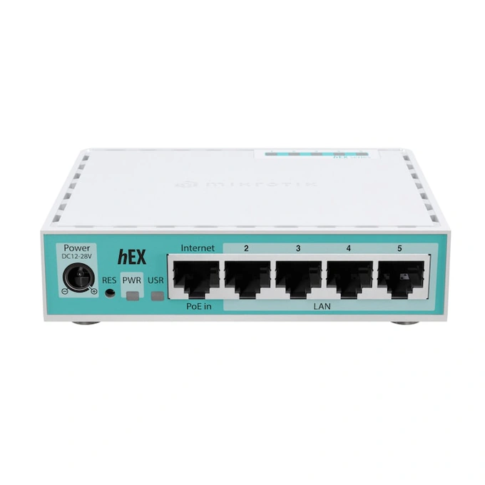 Mikrotik Router MIKROTIK E50UG hEX, 5 porturi Gigabit Ethernet, procesor 950 MHz, 512 MB RAM, USB 2.0, White - IT-Fashion.ro