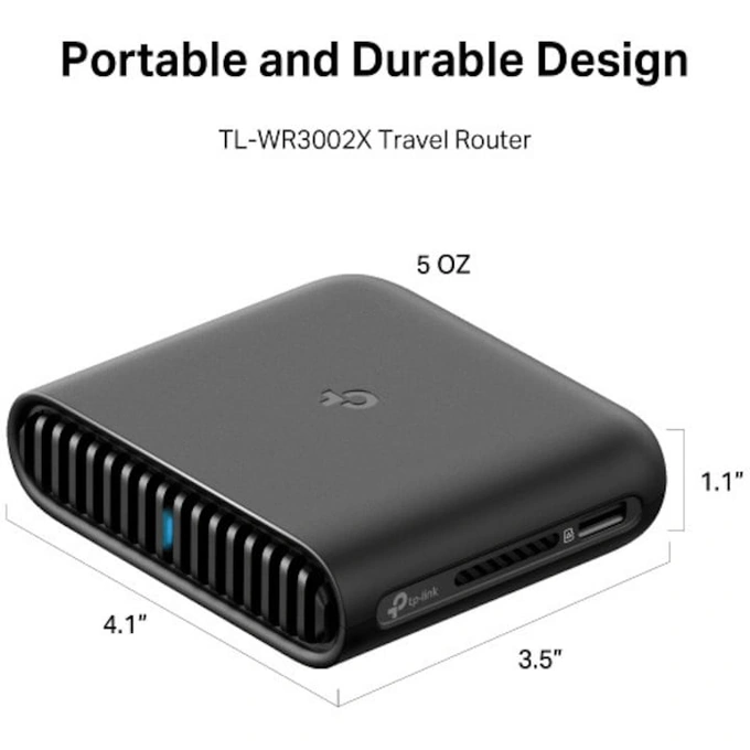 Router portabil TP-LINK TL-WR3002X, dual-band AX3000, Wi-Fi 6, 1 x 2.5 Gbps port WAN, 1 x USB 3.0, Black - Imagine 7
