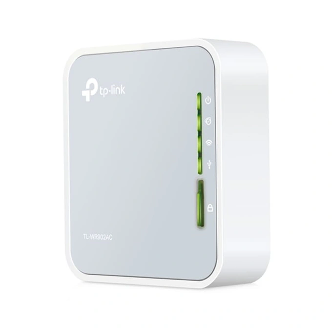 Router portabil, TP-LINK, TL-WR902AC, 2.4 GHz, 5 GHz, 802.11b/g/n/ac AC750, White - Imagine 1