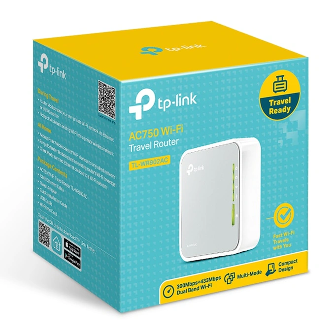 Router portabil, TP-LINK, TL-WR902AC, 2.4 GHz, 5 GHz, 802.11b/g/n/ac AC750, White - Imagine 4