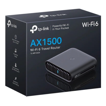 Router portabil Wireless TP-LINK TL-WR1502X AX1500 Wi-fi 6 dual-band, Black - Imagine 3