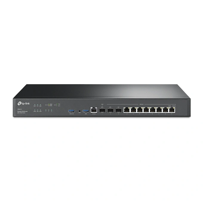 Router TP-LINK ER8411, 2xSFP+(10GE) + 1xWAN/LAN(1GE) + 8xWAN/LAN(1GE), Black - Imagine 7