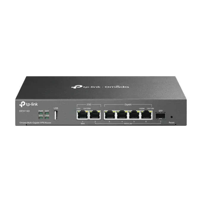 Router TP-LINK Omada ER707-M2, Wi-Fi 7, 802.3u/ab/z/x/bz + 802.1q, 10/100/1000 Mbps - Imagine 1