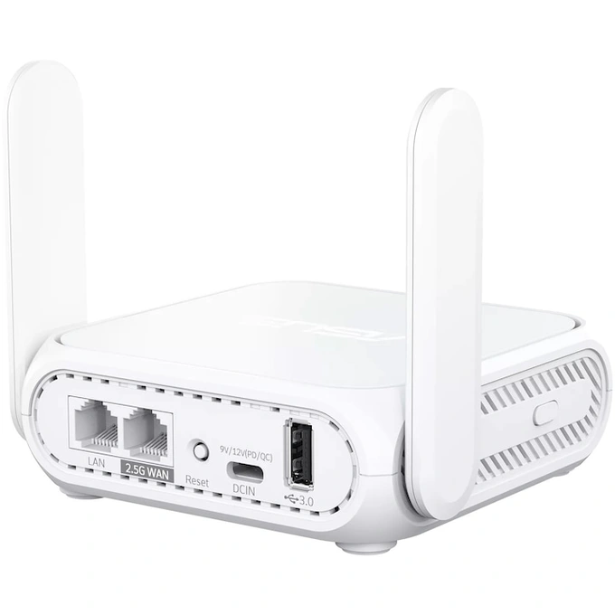 Router Travel Wireless ASUS RT-BE58 Go, BE3600 , Dual-Band, Quad-Core 2.0GHz CPU, 256MB/1GB Flash/RAM, 2.5G port, White - Imagine 3