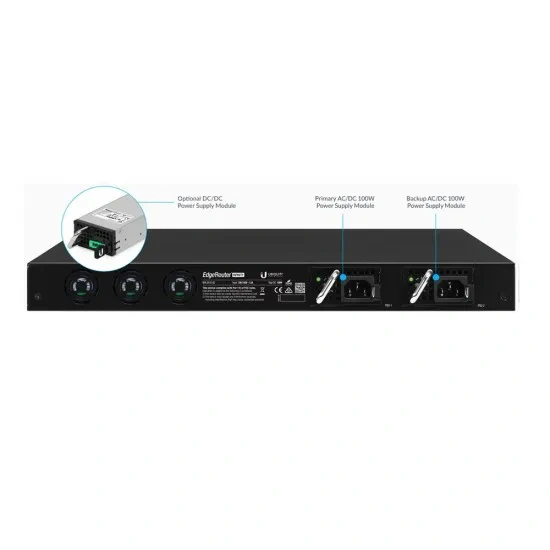 Router Ubiquiti UniFi EdgeRouter Infinity cu 8 porturi 10 Gigabit SFP+ si 1 port Gigabit RJ45, ER-8-XG, Black - Imagine 4