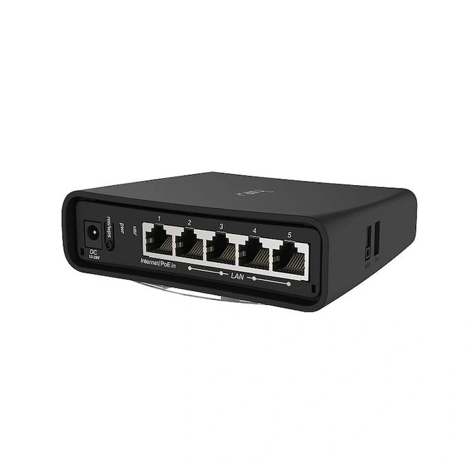 Router WiFi MIKROTIK hAP ac2 tower RBD52G-5HacD2HnD-TC, Dual Band, 5x RJ45 1000Mb/s, 1x USB, suport RouterOS, Black - Imagine 4