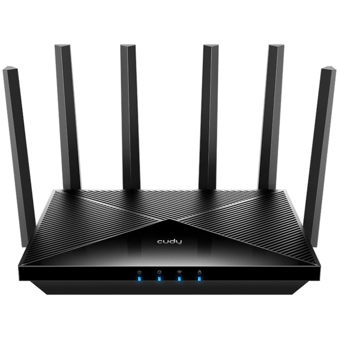 Router Wireless CUDY WR6500H, BE6500, Dual-Band,Wi-Fi 7, Quad-Core 2GHz CPU, 128MB/512MB Flash/RAM, 2.5G port, MLO, Cudy Mesh, Black - Imagine 1