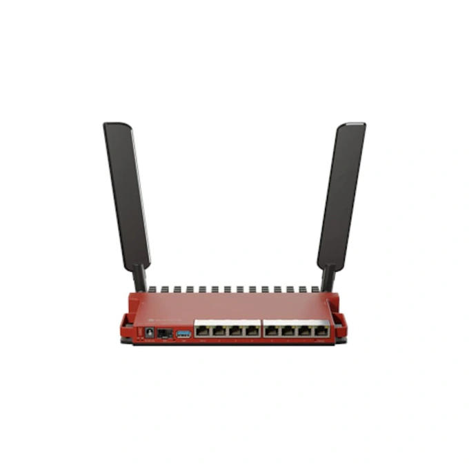 Router Wireless MIKROTIK L009UiGS-2HaxD-IN, 802.11ax, 10/100/1000 Mbit/s, 8 porturi Ethernet LAN, Red - Imagine 1
