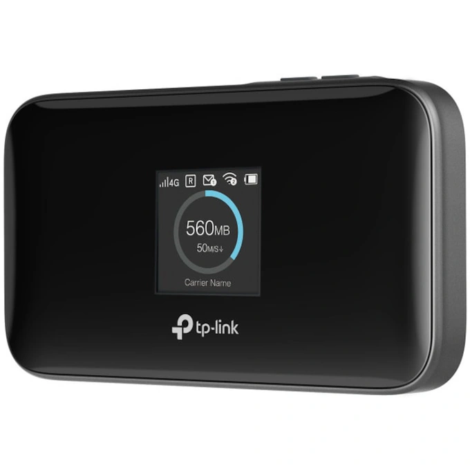 TP-LINK Router Wireless Portabil TP-LINK M7750 4G LTE, Cat 12 viteza pana la 600 Mbps, Micro SD, baterie 3280mAh, Black - IT-Fashion.ro