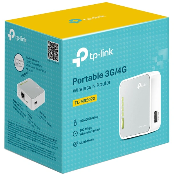 Router Wireless portabil TP-LINK TL-MR3020, 3G/4G LTE, Single-Band 300Mbps, USB 2.0, White - Imagine 5