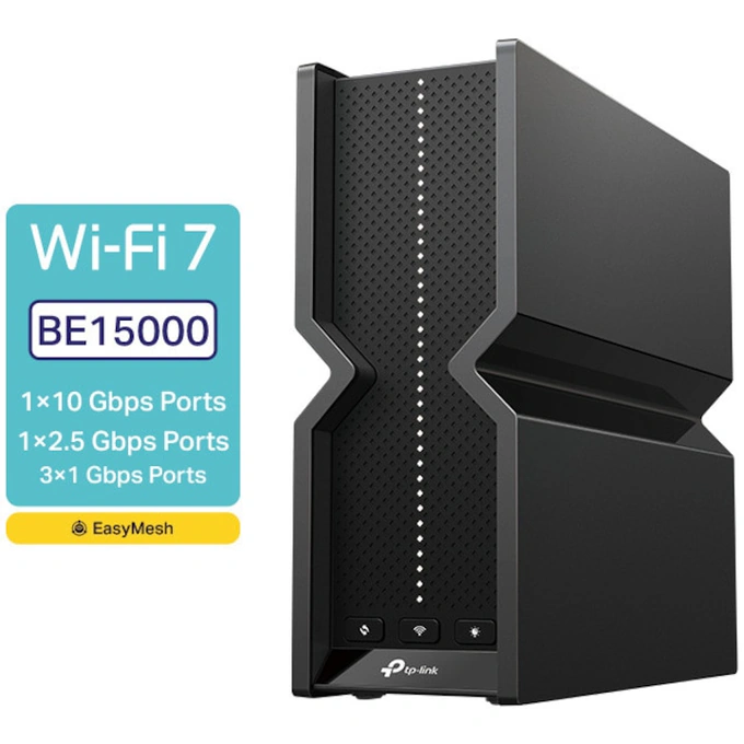 Router Wireless TP-LINK Archer BE700, BE15000, Tri-Band, Wi-Fi 7, 1 port 10 Gbps, Black - Imagine 4