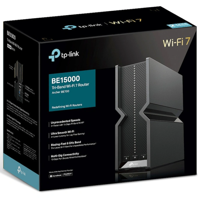 Router Wireless TP-LINK Archer BE700, BE15000, Tri-Band, Wi-Fi 7, 1 port 10 Gbps, Black - Imagine 5