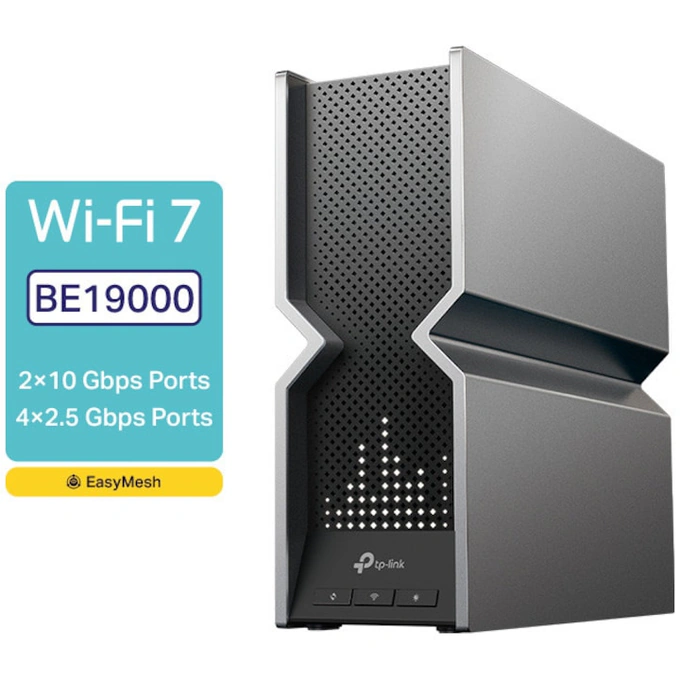 Router Wireless TP-LINK Archer BE800, BE19000, Tri-Band, Wi-Fi 7, USB 3.0, EasyMesh, VPN, ecran LED, Black - Imagine 6