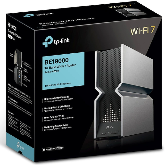 Router Wireless TP-LINK Archer BE800, BE19000, Tri-Band, Wi-Fi 7, USB 3.0, EasyMesh, VPN, ecran LED, Black - Imagine 7
