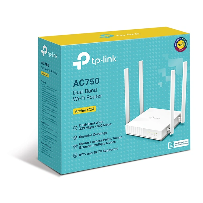Router Wireless TP-LINK Archer C24, AC750, Dual Band, White - Imagine 4