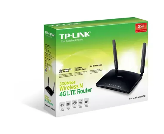 Router wireless TP-LINK TL-MR6400, 2.4 GHz, 300 Mbps, 4G LTE, Black - Imagine 4
