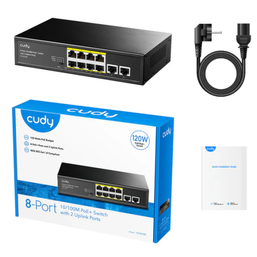 Switch Cudy FS1010P, 8 porturi, PoE - Imagine 5