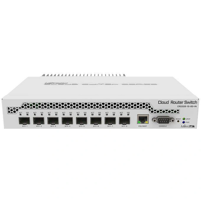 Switch MIKROTIK CRS309-1G-8S+IN, 1 x Gigabit, 8 x SFP+, Gri - Imagine 1