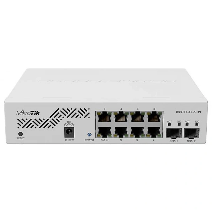 Switch MIKROTIK CSS610-8G-2S+IN, Smart Managed Cloud Router Switch, 1Gbps/10Gbps, White - Imagine 3