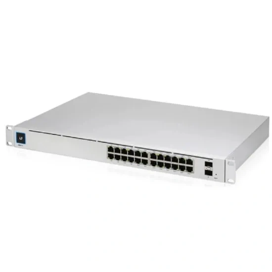Switch PoE UBIQUITI UniFi Switch PRO cu 24 porturi Gigabit, 2xSFP+, managed, rackabil - USW-PRO-24-POE, Silver - Imagine 1