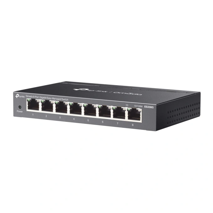 Switch TP-LINK ES208G, 8-Port Gigabit Easy Managed, Fanless, Black - Imagine 3