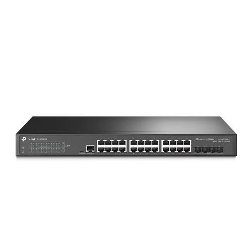 Switch TP-LINK JetStream TL-SG3428X-UPS, 24 porturi, Black - Imagine 1