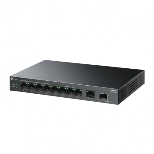 Switch TP-LINK LS1210GP, 8 porturi, PoE+, Black - Imagine 1