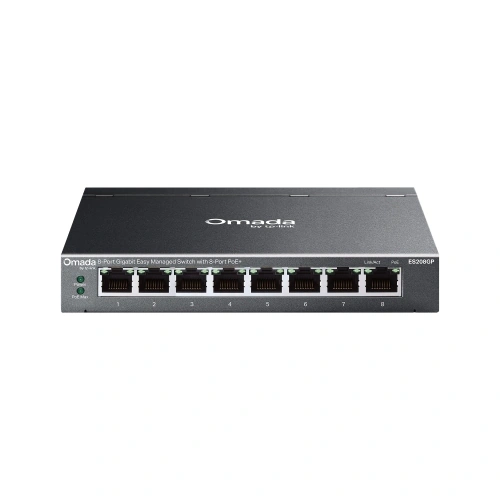 Switch TP-LINK Omada ES208GP, 8 porturi, PoE+, Black - Imagine 1