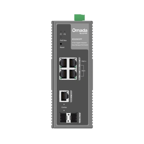 TP-LINK Switch TP-LINK Omada IES206GPP, 4 porturi (3 PoE+, 1 PoE++), Black - IT-Fashion.ro