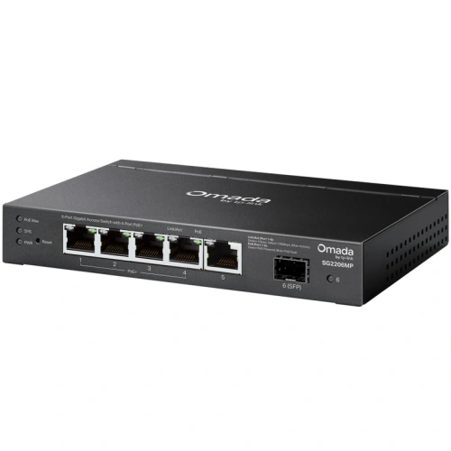 Switch TP-Link SG2206MP, Gigabit Managed PoE+ cu 6 porturi, 1 slot SFP, 63W - Imagine 2