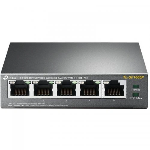 Switch TP-LINK TL-SF1005P, 5 porturi (4 PoE), Gray - Imagine 1