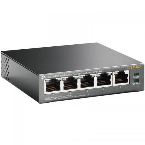 Switch TP-LINK TL-SF1005P, 5 porturi (4 PoE), Gray - Imagine 3