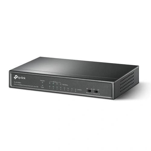 Switch TP-LINK TL-SF1008LP, 8 porturi (4 PoE), Black - Imagine 1