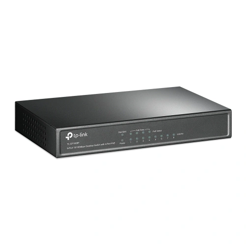 TP-LINK Switch TP-LINK TL-SF1008P, 8 porturi (4 PoE). Black - IT-Fashion.ro