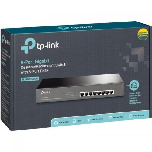 Switch TP-LINK TL-SG1008MP, 8 porturi, PoE, Black - Imagine 4