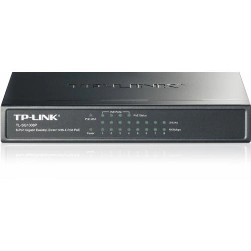 TP-LINK Switch TP-LINK TL-SG1008P, 8 porturi (4 PoE), Black - IT-Fashion.ro