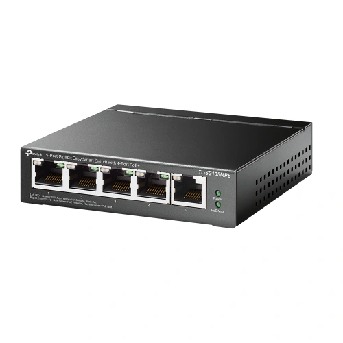 Switch TP-LINK TL-SG105MPE, 5 porturi (4 PoE), Black - Imagine 1