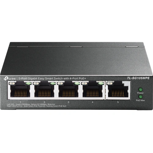 Switch TP-LINK TL-SG105MPE, 5 porturi (4 PoE), Black - Imagine 3