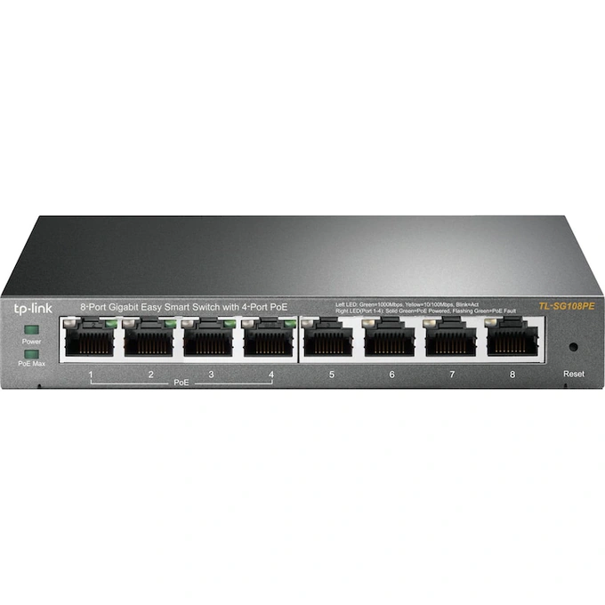 Switch TP-Link TL-SG108PE, 8 Porturi Gigabit - Imagine 1
