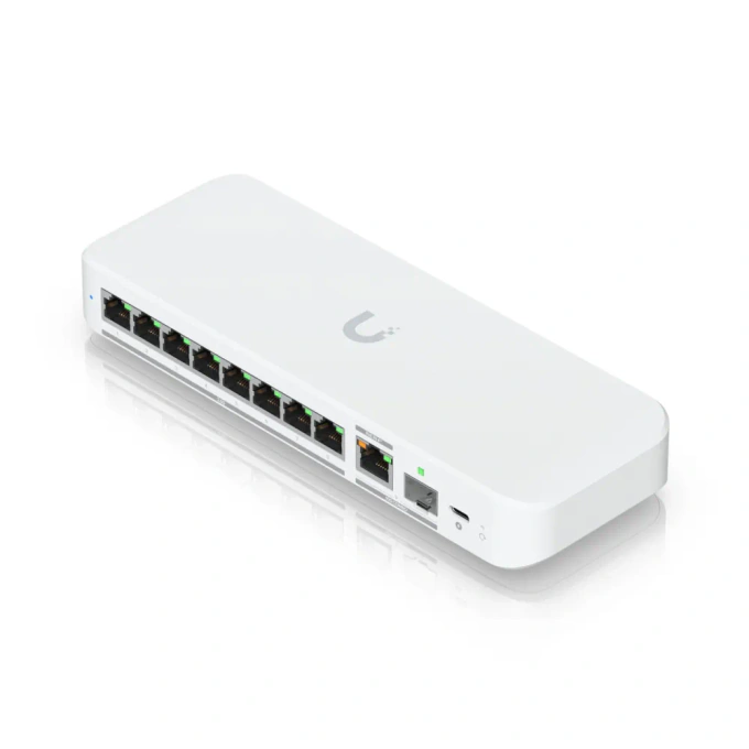 Switch UBIQUITI 8-port 2.5 GbE PoE++, 10 GbE PoE+++, White - Imagine 4