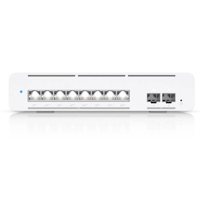 Switch UBIQUITI USW-PRO-8-POE-EU, Layer 3 UniFi, 1Gbps/10Gbps, 120W PoE++, Silver - Imagine 1