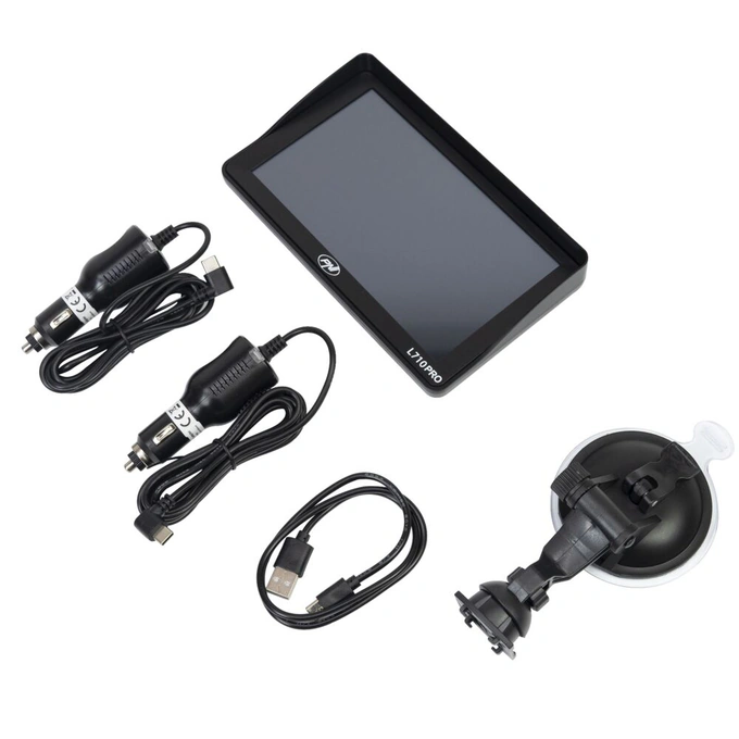 PNI Sistem de navigatie GPS PNI L710 PRO cu parasolar, 7 inch, 800 MHz, 256MB DDR, 16GB memorie interna, FM transmitter, Black - IT-Fashion.ro