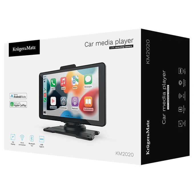 Stație multimedia auto KRUGER&MATZ KM2020, ecran tactil, 7 Inch, Android Auto / Apple CarPlay, Black - Imagine 2