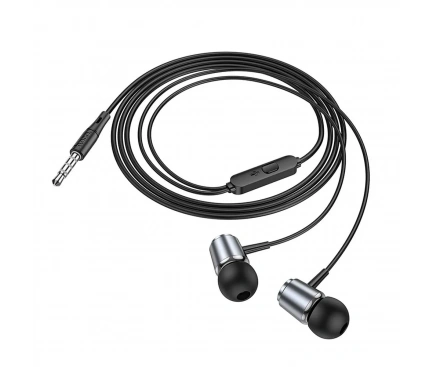 Casti cu fir HOCO M108, Jack 3.5 mm, Gray/Black - Imagine 1